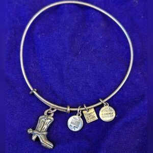 ALEX AND ANI Cowboy Boot Expandable Wire Charm Bangle Bracelet
